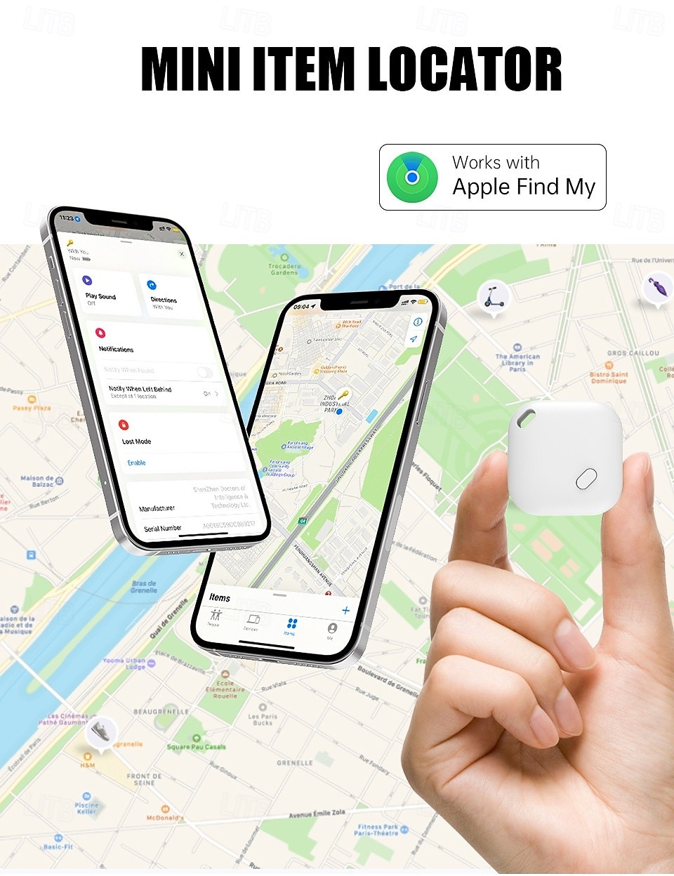 Smart GPS Tracker Item Locator Works with Find My APP Anti Lose Device Alarm Tag Kids Pet Luggage Key Finder 2025 - $12.99 –P4