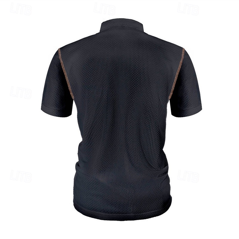 Men's T Shirt Henley Shirt Tee Short Sleeve Shirt Short Sleeve Henley Summer Spring Patchwork Fashion Designer Basic Buttons Pocket Vacation Street Going out Black White Navy Blue Top Tee for Men 2025 - $18.49 –P18