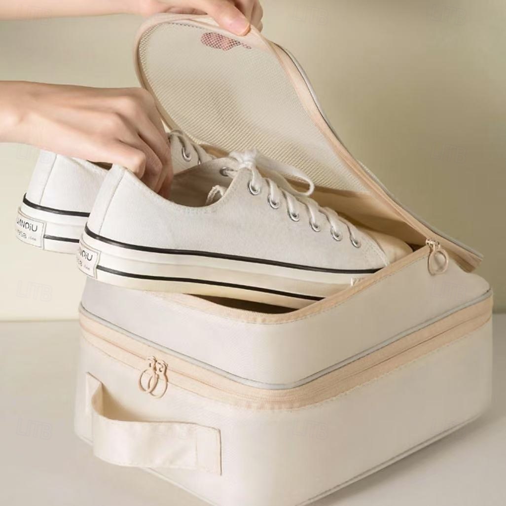 Organizador para pendurar sapatos de viagem, bolsa para sapatos de viagem de poliéster lavável e multifuncional de grande capacidade com vários compartimentos, acessório de bagagem que economiza de 2025 por $11.99 –P2