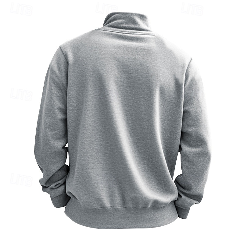 Hombre Sudadera Sudadera con un cuarto de cremallera Albaricoque Negro Blanco Vino Rojo Media cremallera Plano Deporte Diario Festivos Poliéster Ropa de calle Básico Casual Primavera Otoño Ropa 2025 - $21.99 –P3