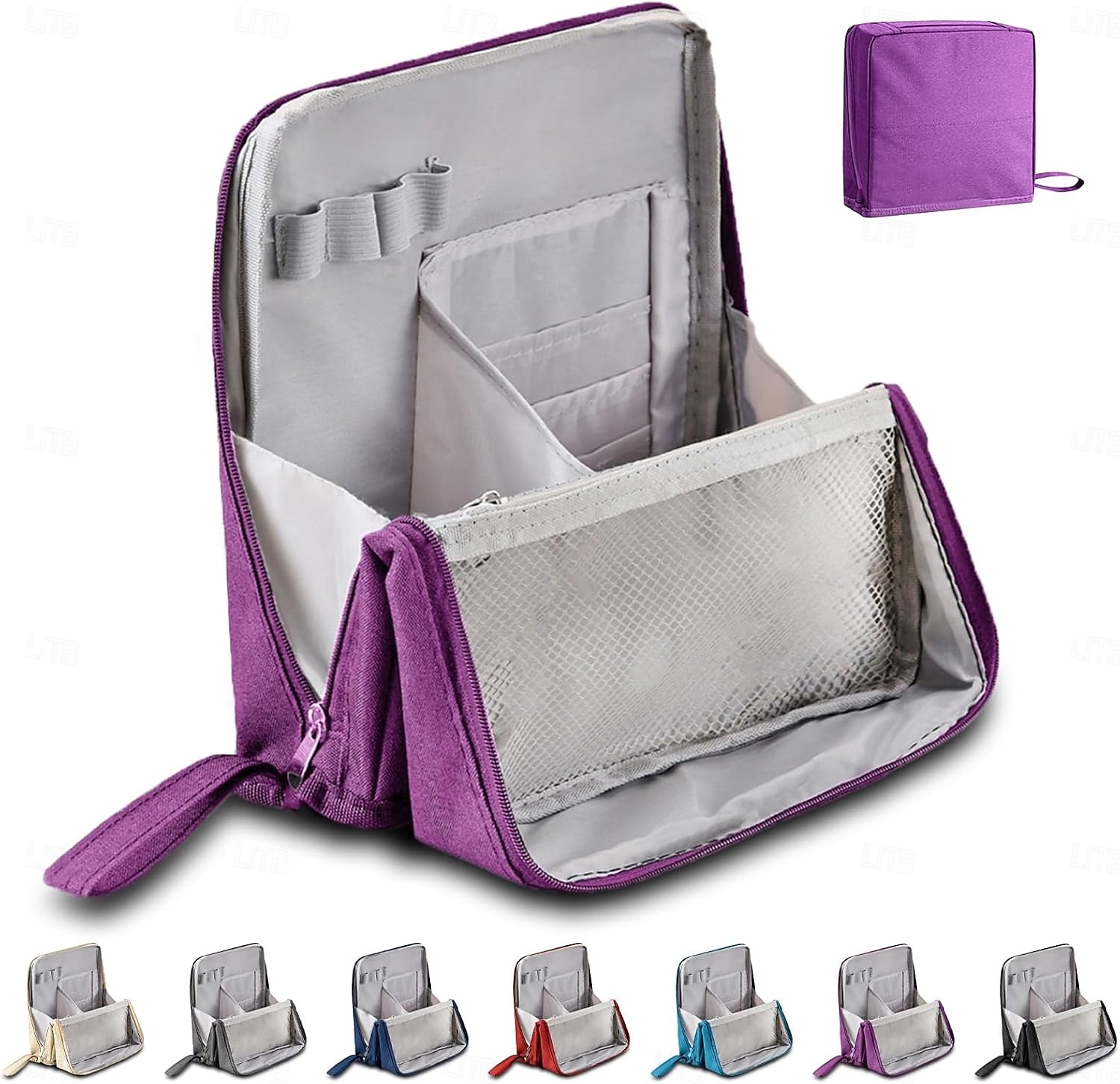 Standing Makeup Bag, Waterproof Large Capacity Toiletry Bag with Compartments, Portable Travel Cosmetic Organizer, Multi-Purpose Pencil & Makeup Storage Case 2026 - $15.99 –P6