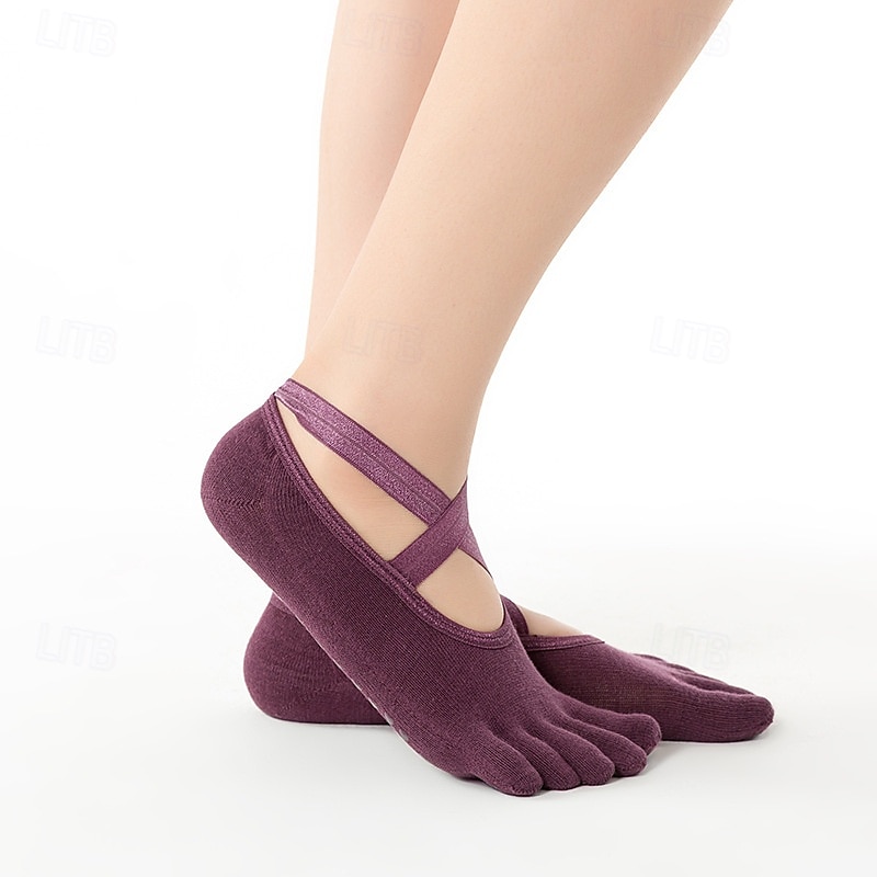 Dam Golvstrumpor Fem tår Anti-Friction svettabsorberande Andningsfunktion För Kondition Pilates Yoga 2025 - $3.99 –P7