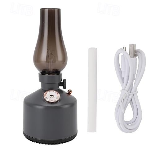 1 umidificatore vintage a lampada a cherosene, capacità 260 ml, silenzioso, con 2 impostazioni di nebulizzazione, luce notturna con oscuramento continuo per la camera da letto di casa del 2025 a $27.99 –P7