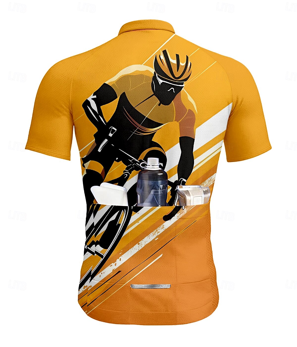 Homme Maillot de cyclisme Manche Courte Cyclisme Maillot Top avec 3 poches arrière Résistant aux UV Séchage Rapide Fermeture Éclair Frontale Bandes réfléchissantes Jaune Des sports Vêtement Tenue de 2025 ? $25.99 –P2