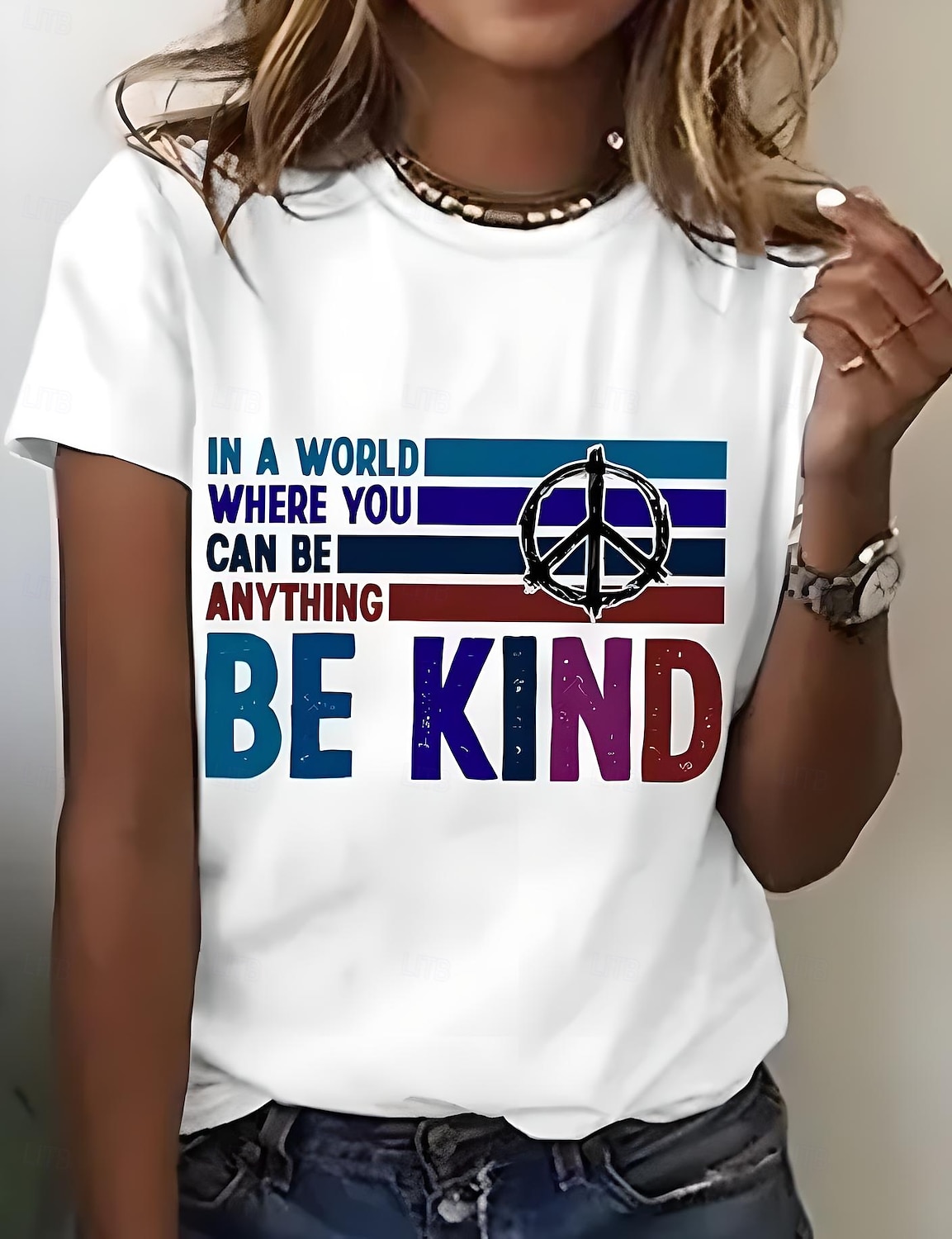 Femmes T-shirt Graphique Lettre ancien Élégant Classique Manche Courte Col ras du cou Col rond Hauts Réguliers Quotidien Week-end Imprimé Noir Blanche Rose Claire Bleu Violet Été Printemps de 2025 ? $19.99 –P5
