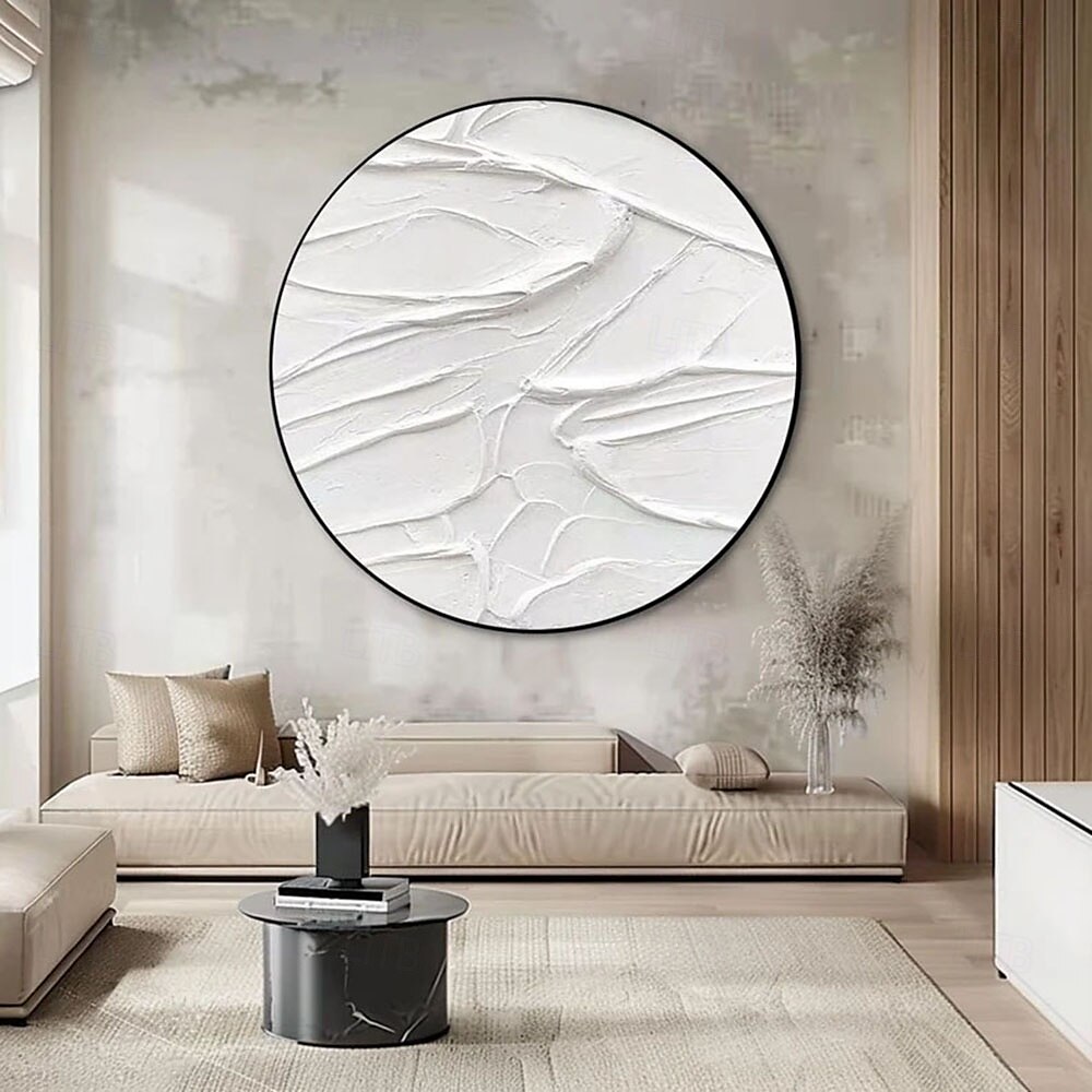 Hang målad oljemålning HANDMÅLAD Cirkel Form Abstrakt Landskap Klassisk Modern 2025 - $225.49 –P4