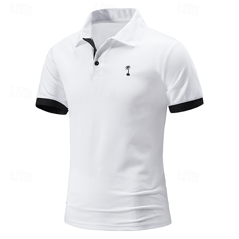 Per uomo Polo in Cotone Maglia da golf Casuale Sportivo Bavero Colletto Polo a Coste Manica Corta Moda Essenziale Semplice Classico Estate Primavera Vestibilità aderente Nero Bianco Giallo Rosso Polo del 2025 a $18.99 –P2