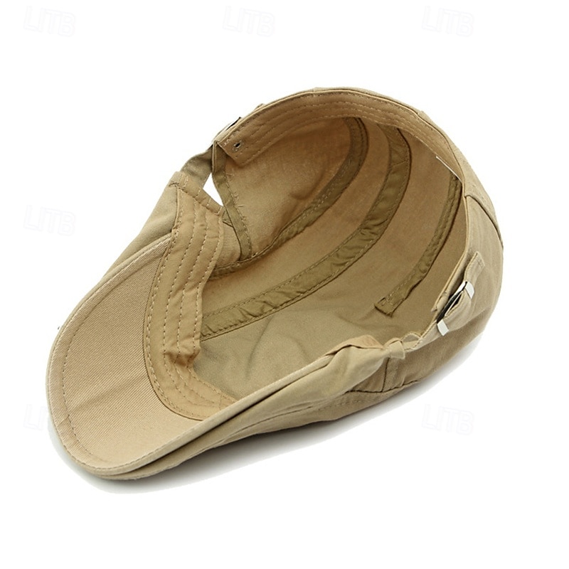 Men's Flat Cap Ascot Hat Newsboy Hat Black Navy Blue 100% Cotton Fashion Casual Street Daily Plain Adjustable Sunscreen Breathable 2025 - $8.99 –P10