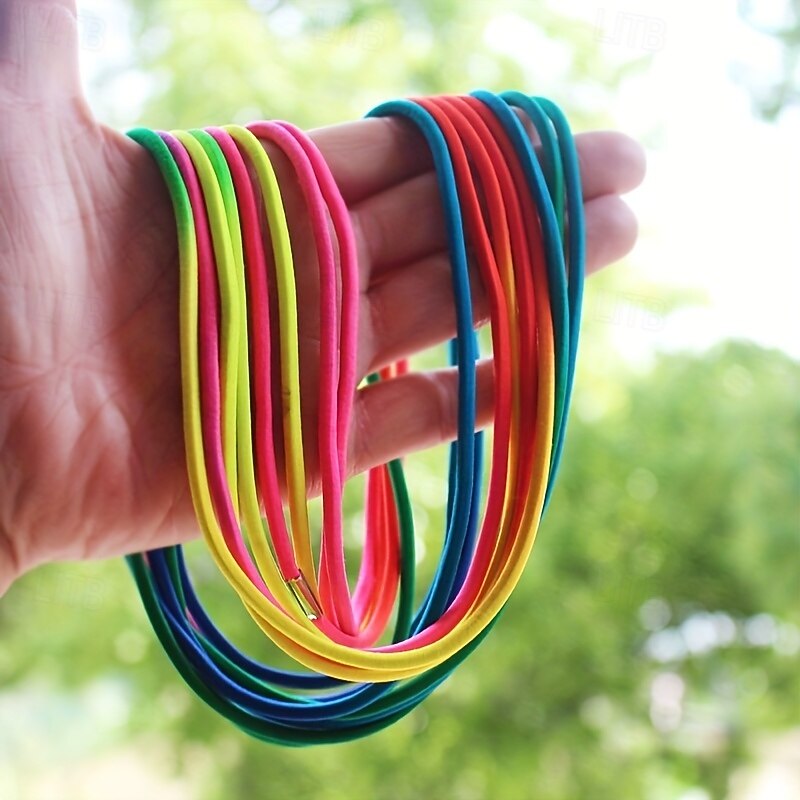 Corde à sauter élastique pour enfants - Bande à sauter durable en mélange de caoutchouc et de nylon pour l'exercice et le fitness. Non chargée. Convient aux enfants de 12 ans et moins. Jouet à sauter de 2025 ? $15.49 –P3