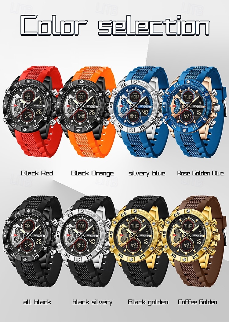 Sanda 5104 luxe elektronisch studentenhorloge, multifunctioneel, waterdicht, sporthorloge, staptijd, mode elektronisch studentenhorloge 2025 - $35.99 –P8