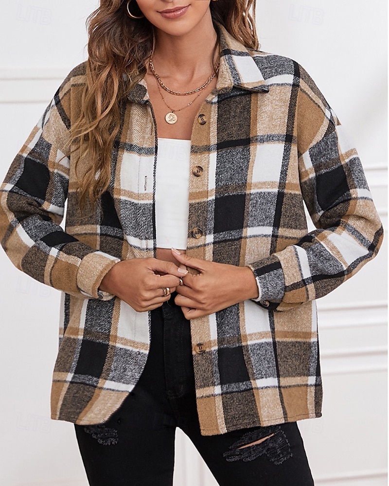 Pentru femei Sacou Comfortabil Nasturi Casual Plisat Concediu Ieșire Casul / Zilnic Cu Un Nasture Regulat Răsfrânt Fit regulat Manșon Lung Îmbrăcăminte exterioară Alb Portocaliu Trifoi Toamnă Iarnă 2025 - $26.99 –P9