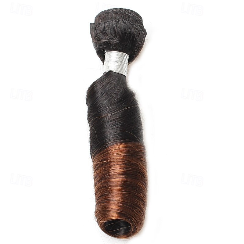 1 csomó emberi haj T1b/4# színű tavaszi göndör, hullámos emberi haj 30-61 cm 2025 - $85.99 –P2