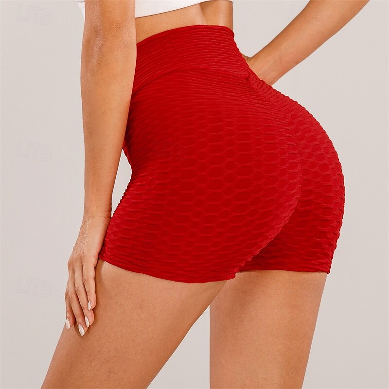 Per donna Shorts Leggings Streetwear Casual Corto Vita Alta Semplice Elastico in vita Jacquard Traspirabilità Elasticizzato Vacanza Streetwear Abbigliamento quotidiano Nero Bianco Giallo Rosso Estate del 2025 a $11.99 –P6