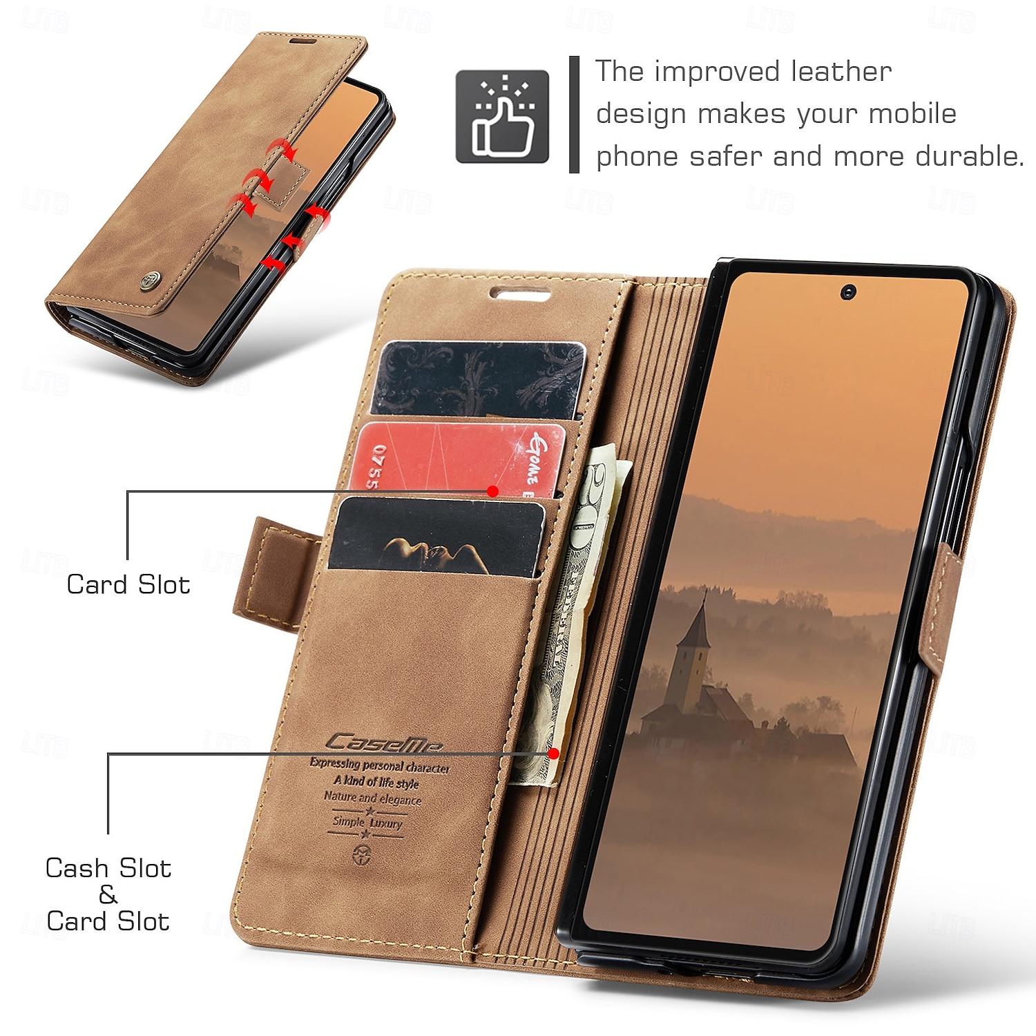 2025年 電話 ケース 用途 サムスンのギャラクシー Zフォールド7 フリップカバー キックスタンド TPU PUレザー コレクション – $15.99 –P8