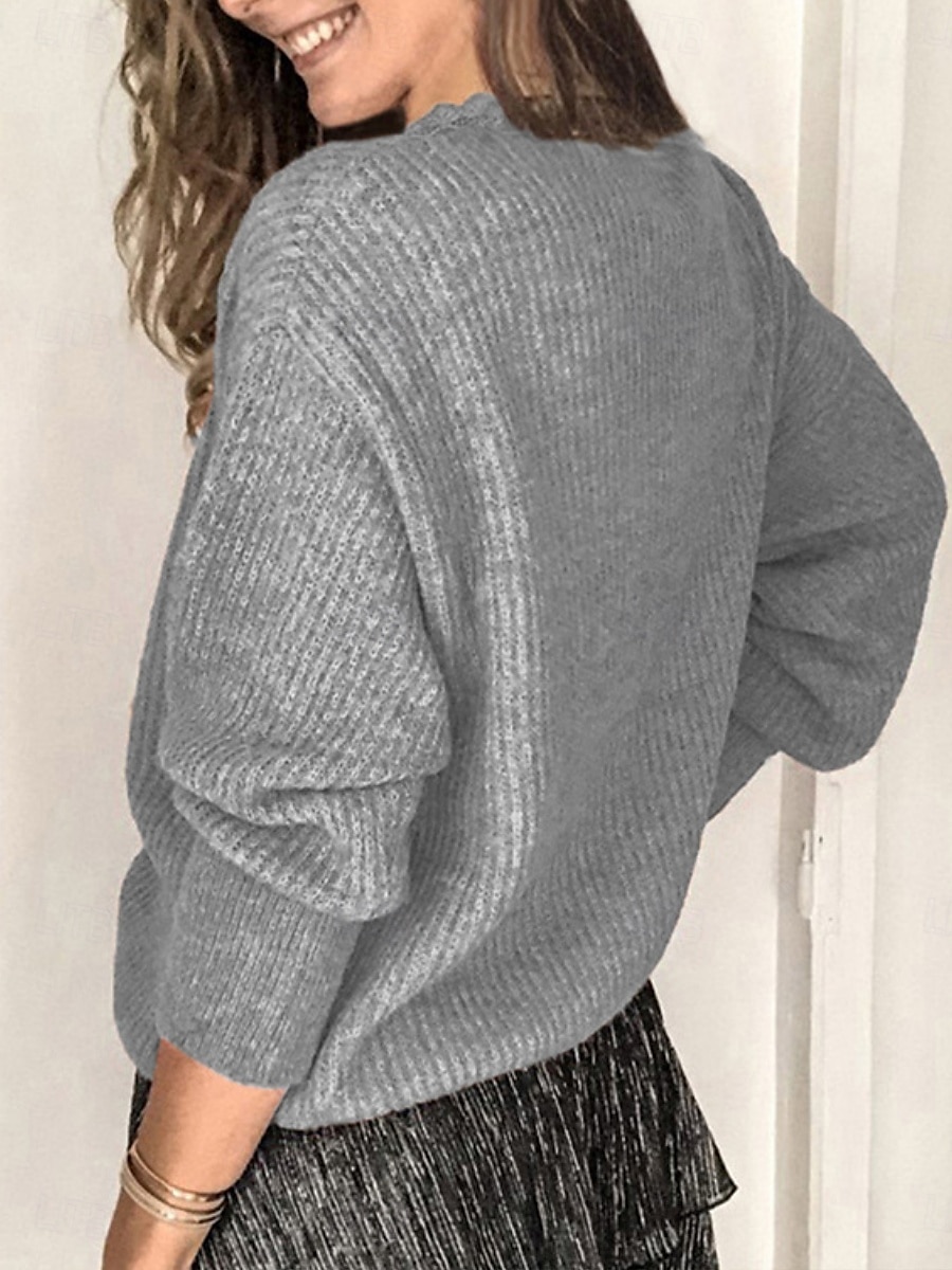 Femmes Haut d'épissage en dentelle Couleur Unie Élégant Occasionnel manche longue Col en V Hauts Réguliers Quotidien Dentelle Patchwork Noir Blanche Rose Claire Vin Gris Été Printemps de 2025 ? $14.99 –P8