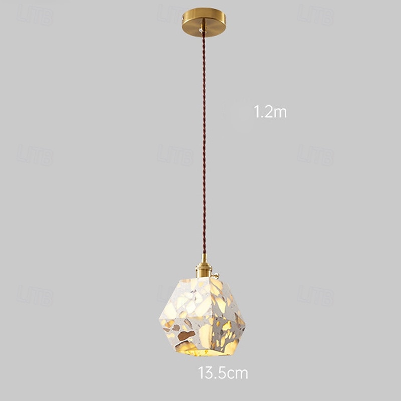 luminária pendente minimalista retrô francesa, cimento wabi-sabi &alabastro para sala de jantar/quarto de 2025 por $229.99 –P6