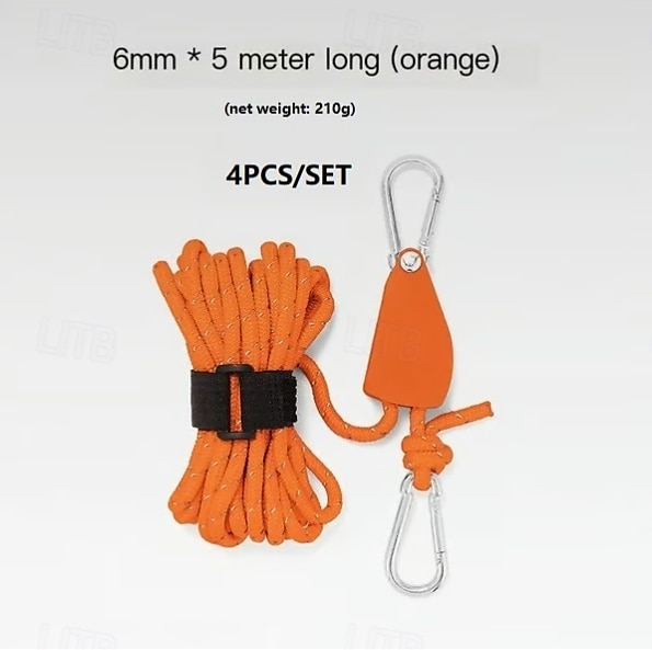 Set da 4 corde per tenda da campeggio regolabili e portatili, con puleggia ad alta resistenza e sgancio rapido, tiranti antivento con tenditore a cricchetto per teloni, tettoie, amache e ripari per esterni. del 2025 a $23.99 –P7