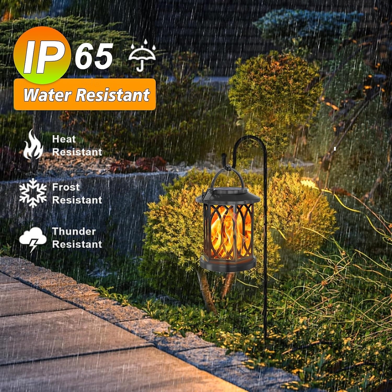 Solar Flickering Flame Lantern Outdoor Lights  Waterproof Hanging Solar Lanterns Lights Solar Powered Lanterns Outdoor for Patio Yard Deck Pathway 2025 - $24.99 –P5