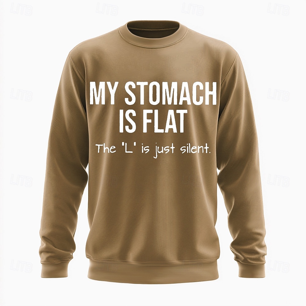 Herre Tekst Morsom Slang Genser Mote Daglig Langermet Crew-hals Svart Hvit Crewneck 3D Alle årstider Designer 2025 - $26.99 –P2