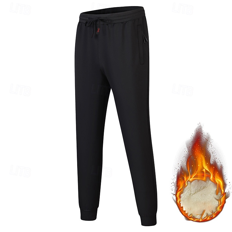 Bărbați Παντελόνι πεζοπορίας Palton de iarnă Pantaloni din lână Pantaloni termici Iarnă Toamnă În aer liber Fit regulat Cald Pantaloni Buzunar Talie elastică Gri Închis Negru Camping / Drumeții 2026 - $25.99 –P1