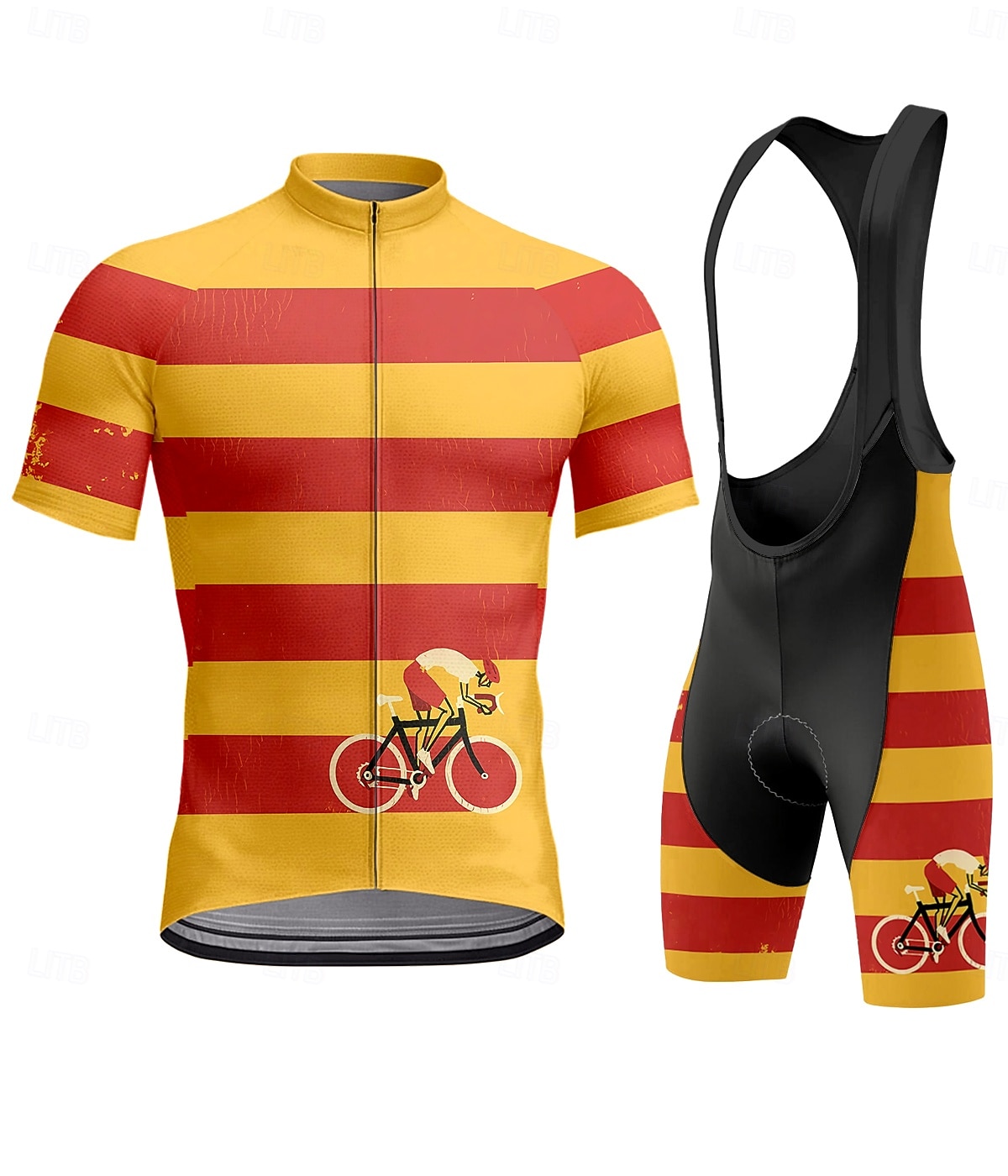 Homens Camisa com Bermuda Bretelle Manga Curta Laranja Moto Esportes Gráfico Linhas / Ondas Riscas Roupa de 2025 por $54.99 –P1