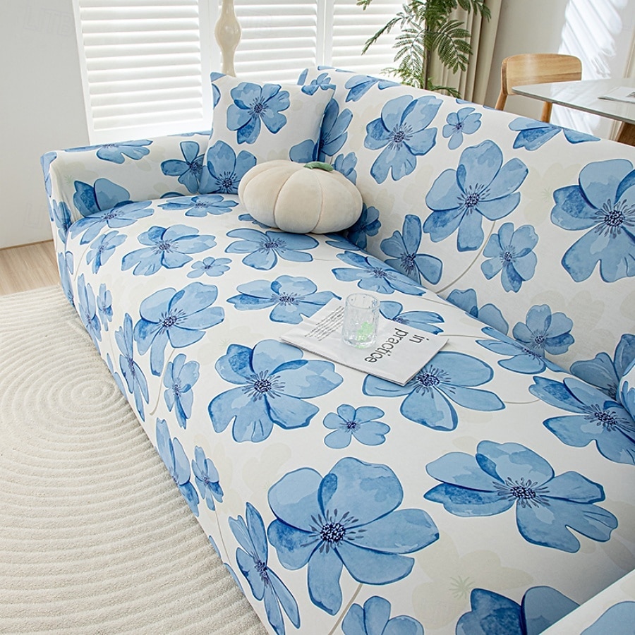 Capas de assento de sofá refrescantes com estampas de verão, capas universais para sofá chaise longue em forma de L, capa de sofá elástica de seda gelada de 1/2/3/4 lugares de 2025 por $84.99 –P8