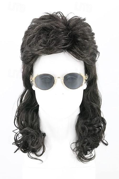 parrucca da uomo, parrucca anni '80, parrucca bionda lunga e liscia, parrucca mullet, costume di Halloween, parrucca alla moda, accessori per feste eleganti. del 2026 a $24.99 –P2