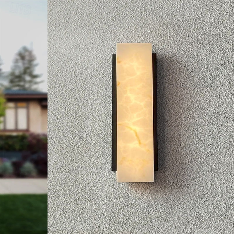 Applique murale LED d'extérieur design linéaire, éclairage en marbre étanche, applique murale d'intérieur moderne pour chambre à coucher, lumière blanche chaude, 1 pièce de 2025 ? $232.29 –P4