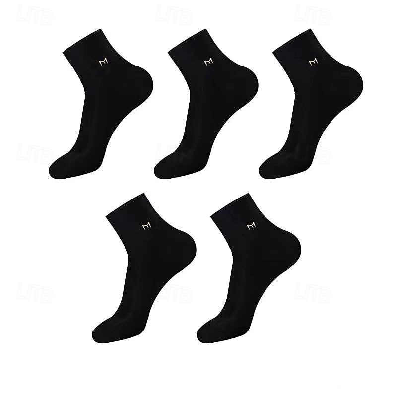 Per uomo 5 Paia Pacchi Multipli Calzini Calzini a Mezza Gamba Calzini da Corsa Calzini Casual Nero Bianco Colore Colore Solido / Tinta Unita Vacanza Sport & Outdoor Quotidiano Base Medio Primavera del 2025 a $6.49 –P2