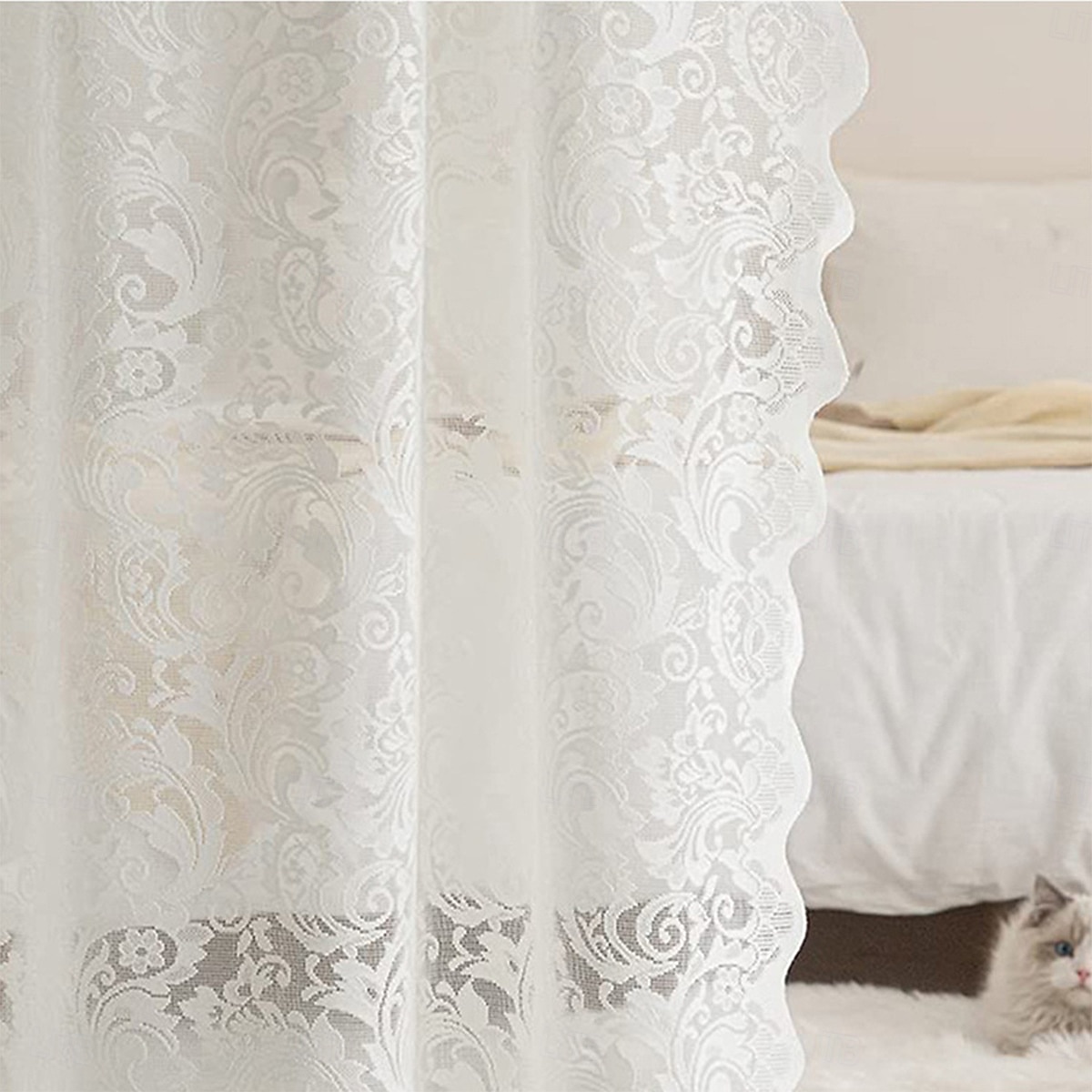 Curtain Drapes French Vintage Lace Sheer Curtains - Decorative Privacy Drapes for Living Room & Bedroom, Room Divider 2026 - $9.49 –P6