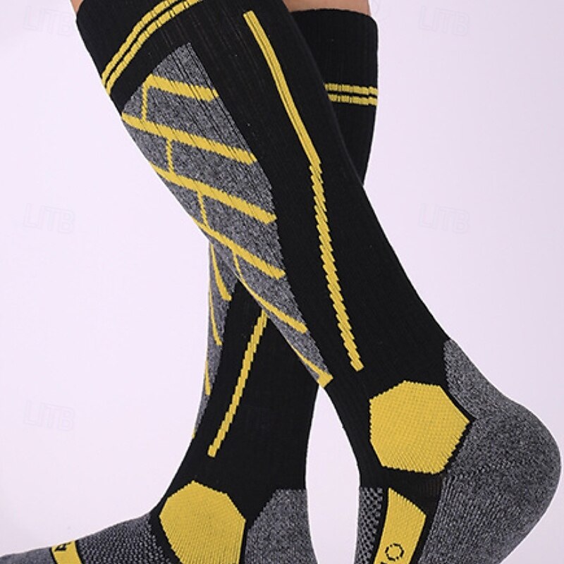 1 Par Hombre Mujer calcetines de lana merino Calcetines de senderismo Calcetines para correr Mantiene abrigado Transpirable Anti ampollas Grueso Invierno Al aire libre Sobre la pantorrilla Retazos 2025 - $17.49 –P6