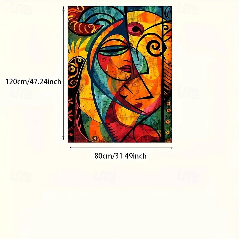 1 Stück moderner Kunstdruck der afrikanischen Popkultur, ungerahmt, gemischte Pigmente, Leinwandmalerei, kein Strom erforderlich, Wanddekoration für Wohnzimmer und Schlafzimmer 2025 - $9.49 –P4