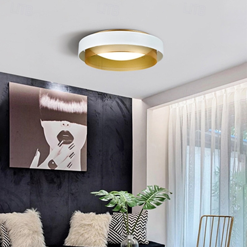 Rund metalltaklampe til hjemmet, LED-taklampe med innfelt montering og akryldeksel, moderne taklampe for soverom, nordisk stue, spisebord, taklamper 2025 - $302.29 –P6