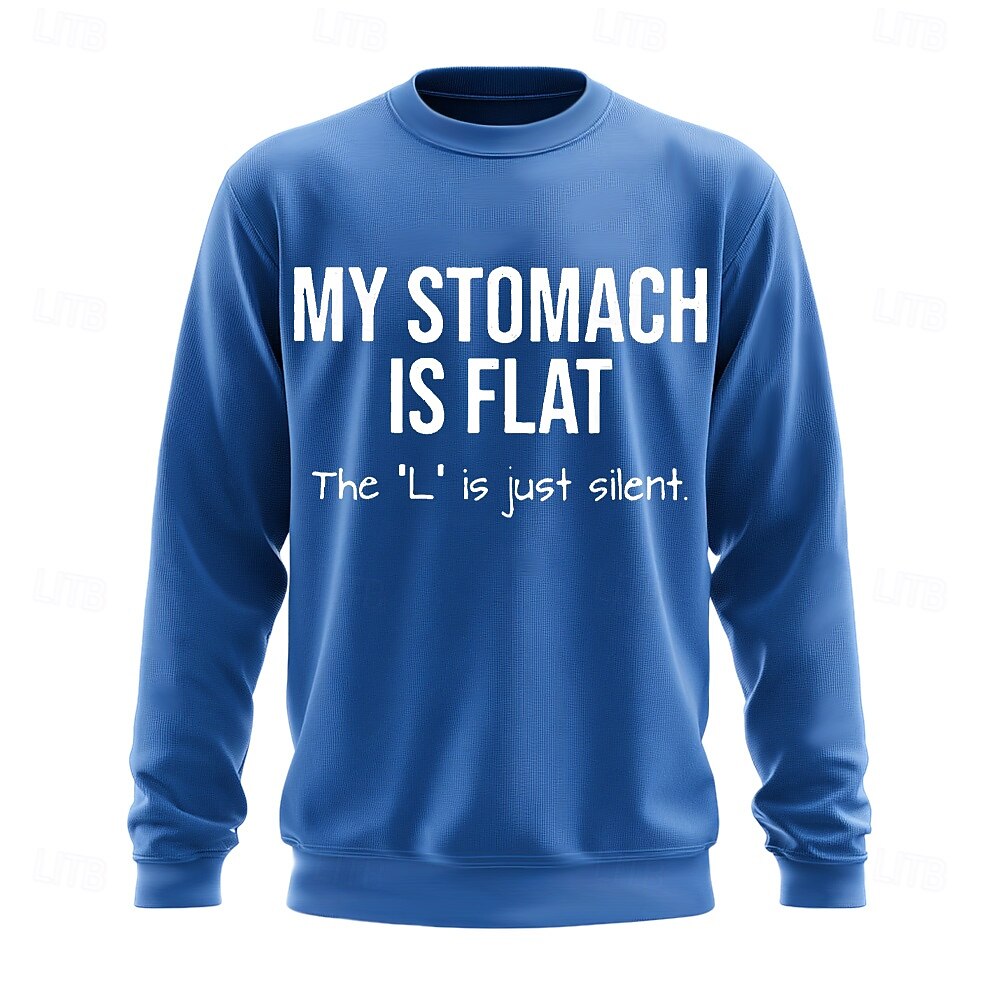 Herre Tekst Morsom Slang Genser Mote Daglig Langermet Crew-hals Svart Hvit Crewneck 3D Alle årstider Designer 2025 - $26.99 –P4