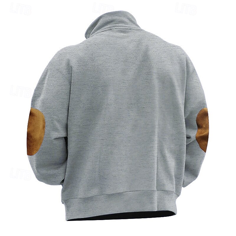 Men's Sweatshirt Quarter Zip Sweatshirt Black Wine Camel Light Grey Dark Gray Half Zip Color Block Sports & Outdoor Daily Holiday Polyester Streetwear Basic Casual Spring Autumn / Fall Clothing 2026 - $22.99 –P14
