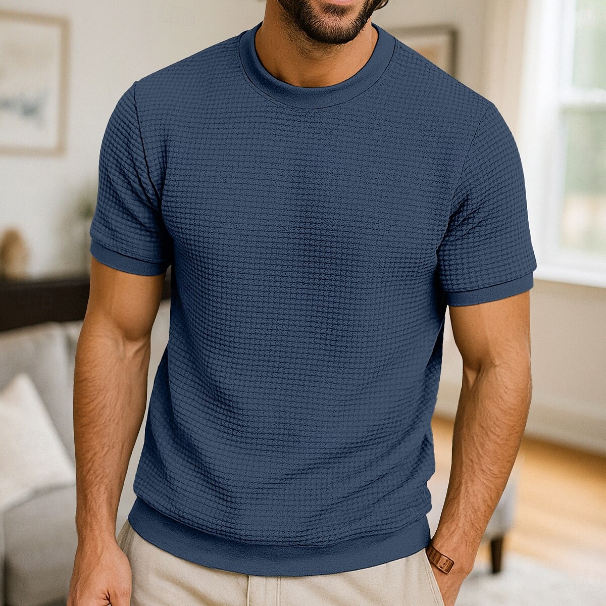 Per uomo Maglietta a Maglia Waffle Maglietta Manica Corta Girocollo Estate Tutte le stagioni Blocco di colori Testurizzato Moda Designer Casual Bottoni Base All'aperto Casuale Quotidiano Esercito del 2025 a $18.99 –P10