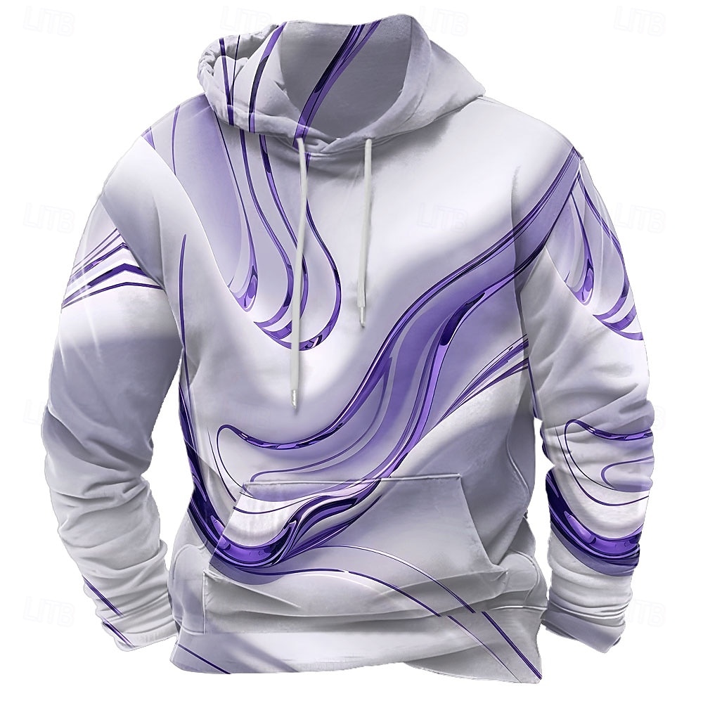 Pánské Geometrický Kapucky Mikina Na běžné nošení Dlouhý rukáv Tričkový Kapuce Dovolená Streetwear Vodní modrá Žlutá Fialová Šedá Šňůrky Podzim Zima Návrhář S M L XL XXL XXXL 2026 - $28.99 –P3