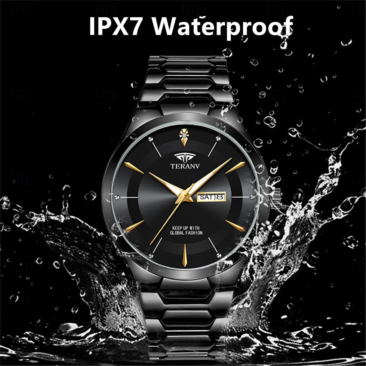 Fashion Men's Steel Strap Quartz Watch with Simple Design and Circular Dial IPX7 Waterproof Luminous Calendar Date Quartz Watch 2025 - $21.99 –P13
