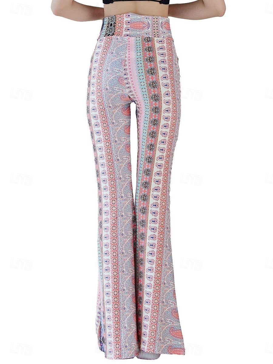 Dame Leggings Årgang Etnisk stil Full lengde Høy Midje Paisly Printer comfy Myk Bekvem Mikroelastisk utendørs Gate Svart Hvit Rosa Blå Sommer Vår Høst Slank Fasong 2025 - $19.99 –P8