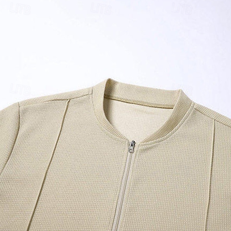 Men's Waffle Shirt T-shirt Suits 2 Pieces Outfits Tee & Shorts Short Sleeve Quarter Zip Summer Plain Fashion Casual 2 Piece Vacation Daily Wear Going out Black khaki Gray Top Tee for Men 2025 - $38.99 –P3
