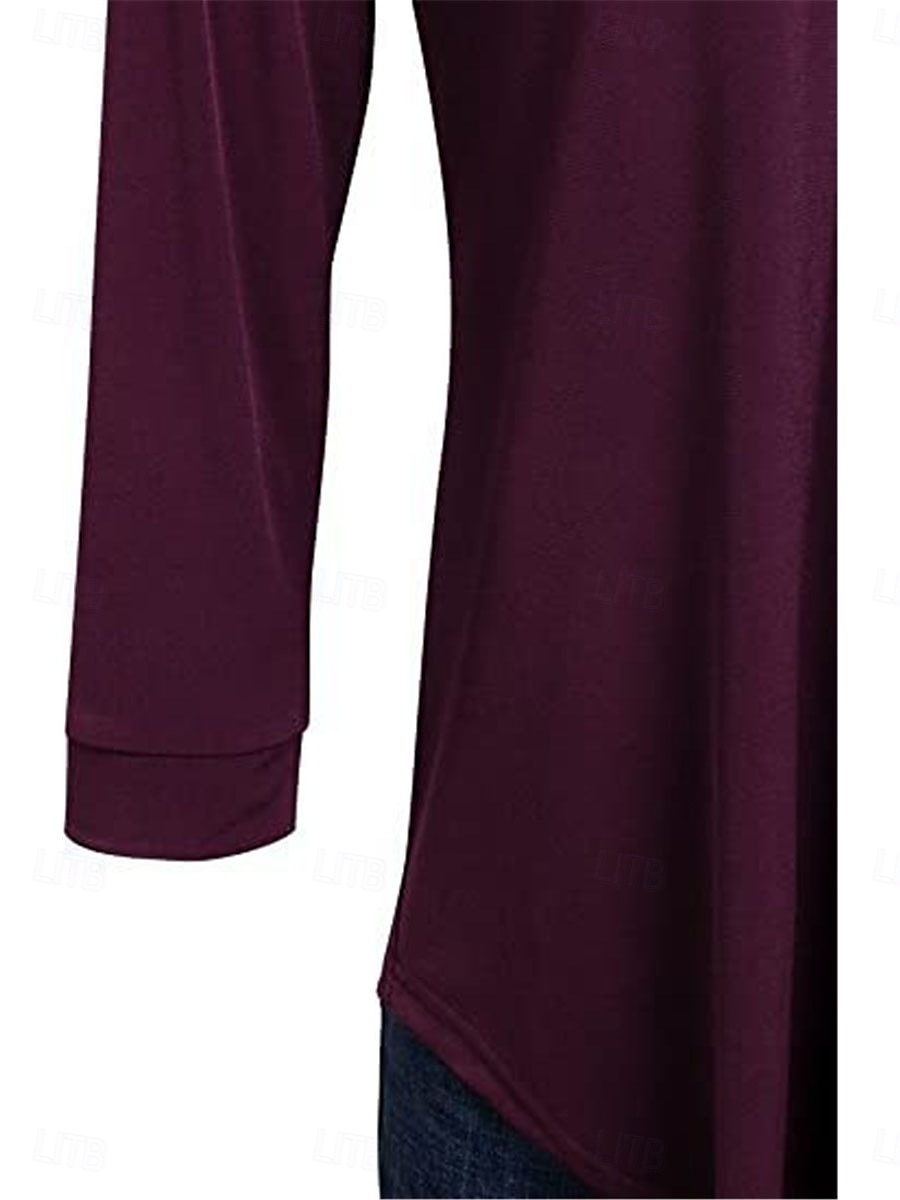 Damen Hemd Einfarbig Elegant Stilvoll Basic Dreiviertelarm V Ausschnitt Normale Oberteile Täglich Schwarz Wein Blau Grün Frühling Herbst 2025 - $17.99 –P4