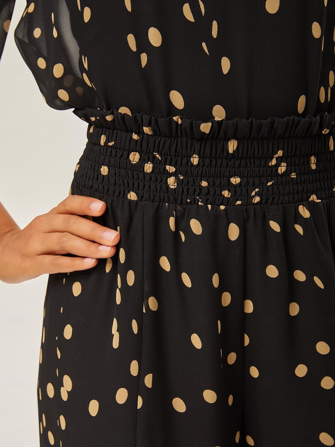 Per donna Femminile Camicia casual A Pois Casuale Manica del polsino svasato Nero annodata Elegante Bohemien Vacanza Collo Alto Estate Primavera Autunno del 2025 a $52.99 –P16