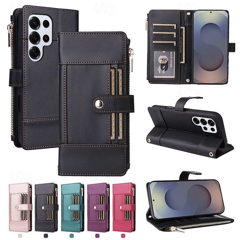 чехол для телефона samsung galaxy s24 s23 s22 s21 ultra plus a55 a35 a25 a15 5g a54 a34 a14 a73 a53 a33 a23 a13 a72 a52 a42 a32 a22 a12 a02 чехол-кошелек с подставкой-держателем на молнии защитный 2025 - $24.99 –P1