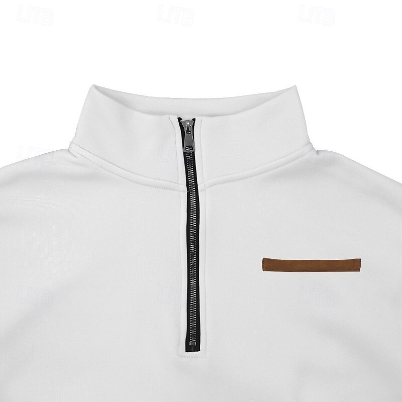 Per uomo Felpa con cappuccio e zip Felpa con cappuccio e zip corta Felpa con cappuccio in pile Aalbicocca Rosso bordeaux Nero Bianco Rosso Colletto Mao Mezza zip Semplice Zip a un quarto Sport del 2025 a $30.99 –P10