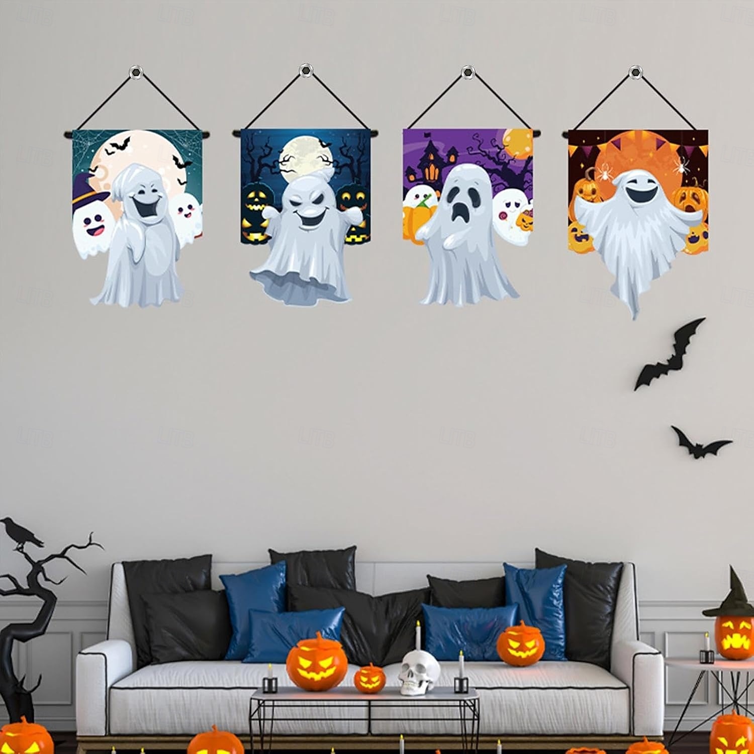 2025年 ハロウィンの旗 ゴースト柄の旗 - 屋外用のクリエイティブなホリデーガーデンフラッグ、ハロウィン用の小さなガーデンフラッグ  コレクション – $13.99 –P3