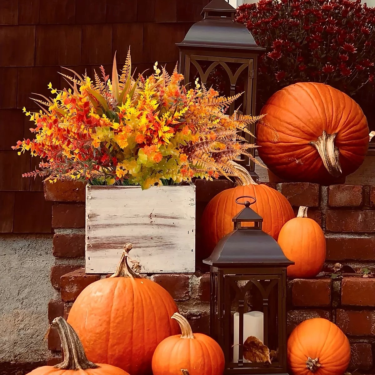 Pacote com 9 flores e plantas artificiais de outono para decoração externa, perfeitas para decoração de casa, acessórios para fotografia de casamento e decoração de hotéis de 2026 por $17.99 –P2