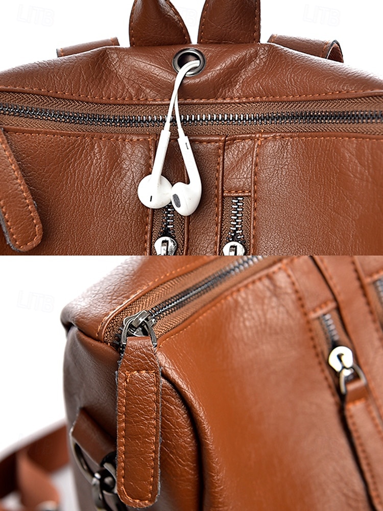 Wandelbare Rucksack-Geldbörse aus Kunstleder für Damen – multifunktionale, diebstahlsichere Umhängetasche mit Kopfhörerloch und Reißverschlusstasche für den Schulalltag, Freizeitreisen und die Arbeit 2025 - $42.99 –P7