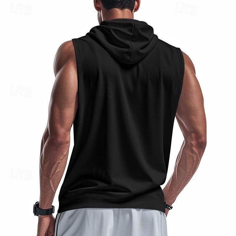 Herren Tank Top Weste Unterhemd Ärmelloses Shirt Ärmellos Mit Kapuze Sommer Einfach Mode Designer Basic Klassisch Urlaub Straße Ausgehen Schwarz Weiß Blau Top T-Shirt für Herren 2025 - $5.49 –P6