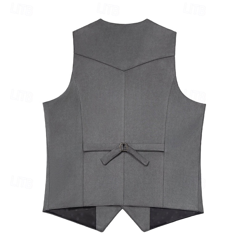 Herren Weste aus Wildlederimitat Weste Gilet Wildlederweste Outdoor Täglich Vintage Frühling Herbst Tasche Knöpfe Polyester Bequem Einfach Einreihig Ein-Knopf V Ausschnitt Normale Passform Schwarz 2025 - $31.99 –P3