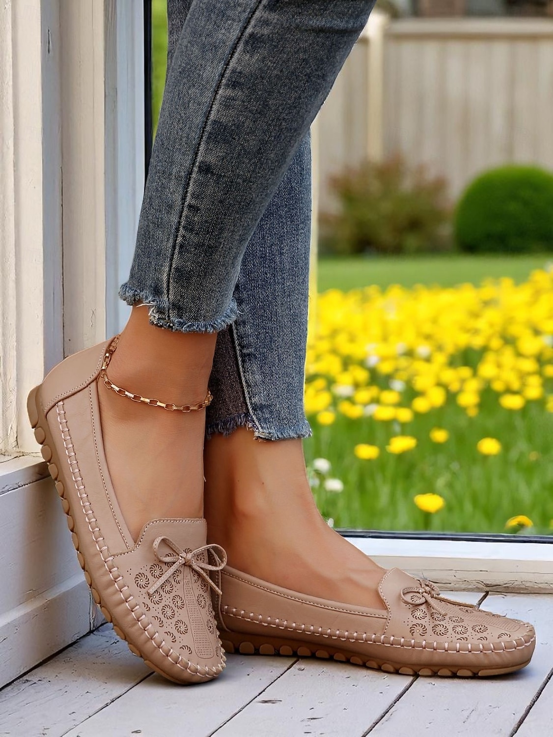 Mocasini pliabili pentru femei – mocasini din piele moale cu tălpi flexibile pentru relaxare în grădină, lenevire pe verandă și purtare zilnică 2026 - $24.99 –P8